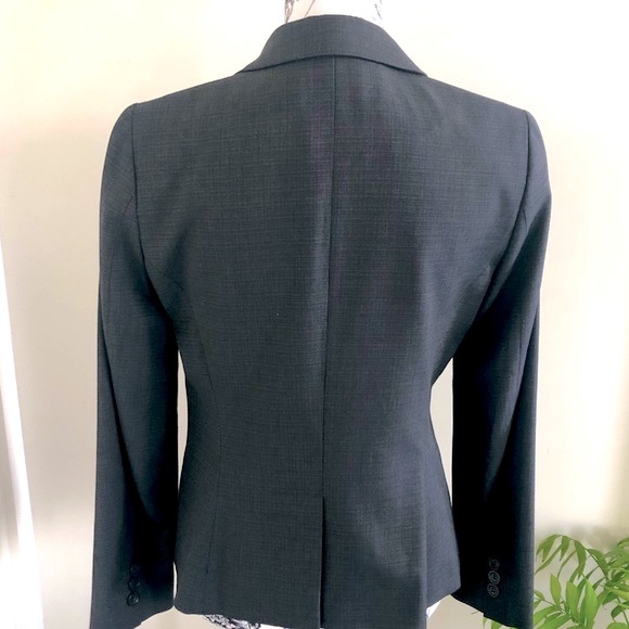 VINTAGE | VERONIKA MAINE Charcoal Check Tailored Blazer Business Casual Size 10 - Picture 7 of 16